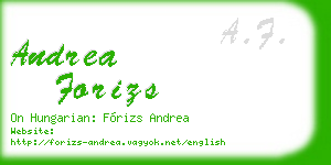 andrea forizs business card