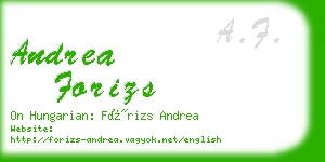 andrea forizs business card